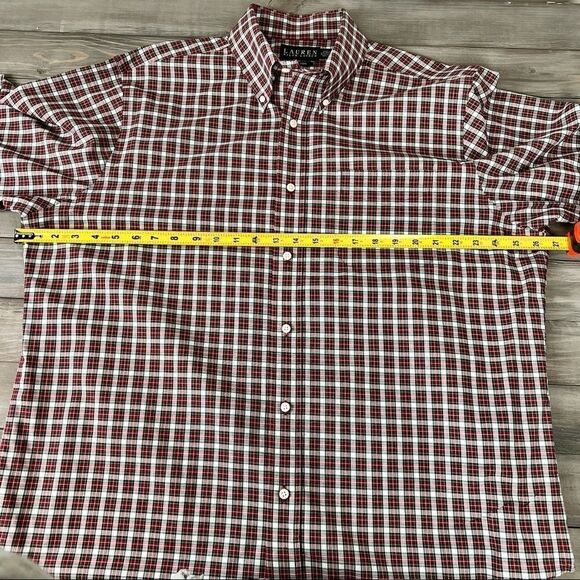 ‎Lauren Ralph Lauren Red Plaid Button Classic Shirt - Picture 8 of 9